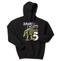 K.i.d.s Rawr I'm 5 5th Birthday Party T Rex Dinosaur Gift for b.o.y.s Kids Hoodie