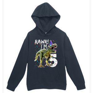 K.i.d.s Rawr I'm 5 5th Birthday Party T Rex Dinosaur Gift for b.o.y.s Urban Pullover Hoodie