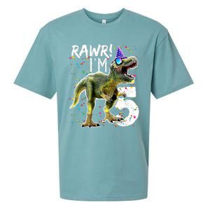 K.i.d.s Rawr I'm 5 5th Birthday Party T Rex Dinosaur Gift for b.o.y.s Sueded Cloud Jersey T-Shirt