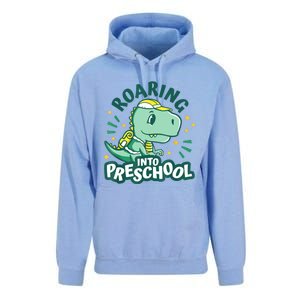 Kids Roaring Into Preschool Dinosaur T Rex Back To School Unisex Surf Hoodie