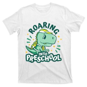 Kids Roaring Into Preschool Dinosaur T Rex Back To School T-Shirt