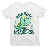 Kids Roaring Into Preschool Dinosaur T Rex Back To School T-Shirt