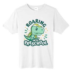 Kids Roaring Into Preschool Dinosaur T Rex Back To School Tall Fusion ChromaSoft Performance T-Shirt