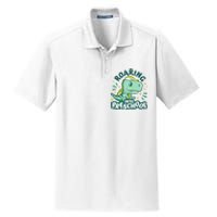 Kids Roaring Into Preschool Dinosaur T Rex Back To School Dry Zone Grid Polo