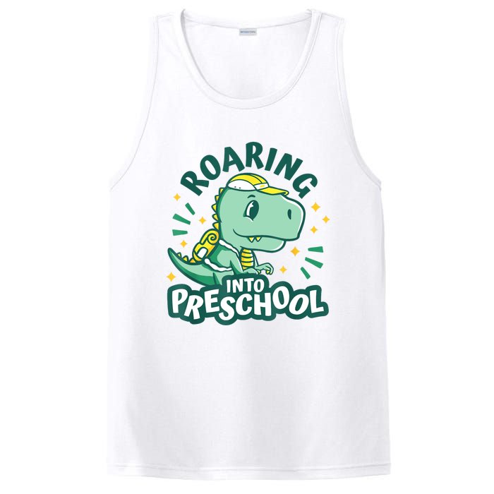 Kids Roaring Into Preschool Dinosaur T Rex Back To School PosiCharge Competitor Tank