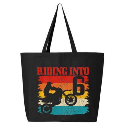 Kids Riding Into 6 Motocross 6th Birthday Dirt Bike Enduro 25L Jumbo Tote