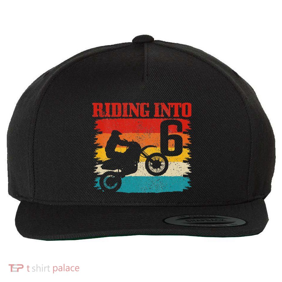 Kids Riding Into 6 Motocross 6th Birthday Dirt Bike Enduro Wool Snapback Cap