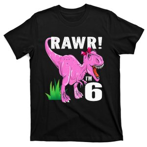 Kids Rawr Im 6 Dinosaur T Rex 6th Birthday Child Girl Boy Outfit T-Shirt