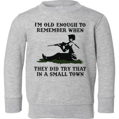 Kyle Rittenhouse Im Old Enough To Remember When They Did Try That In A Town Toddler Sweatshirt