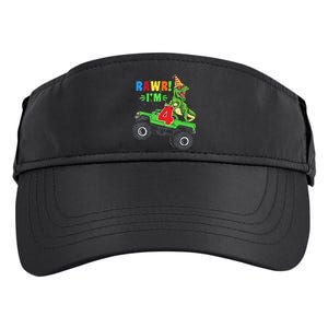 Kid Rawr Im 4 Dinosaur T Rex Monster Truck 4th Birthday boy Adult Drive Performance Visor