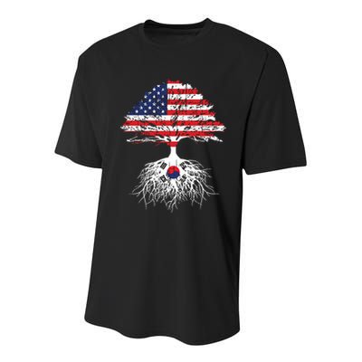 Korean Roots Korean American Korea Flag Men Women Youth Performance Sprint T-Shirt
