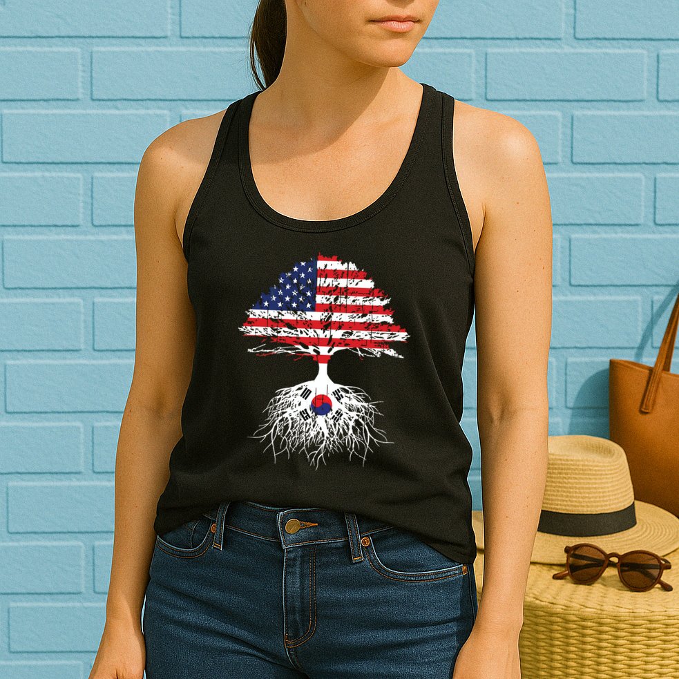 Korean Roots Korean American Korea Flag Men Women Womens Tank Top