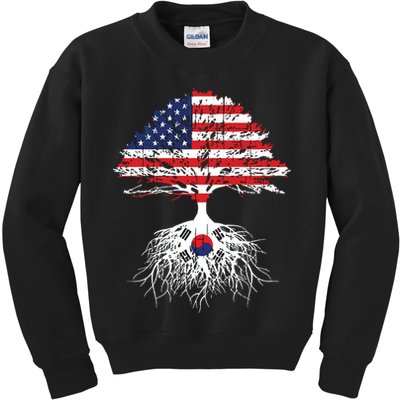 Korean Roots Korean American Korea Flag Men Women Kids Sweatshirt