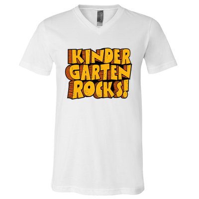 Kindergarten Rocks Kindergarten Teacher Back To School Kindergarten V-Neck T-Shirt