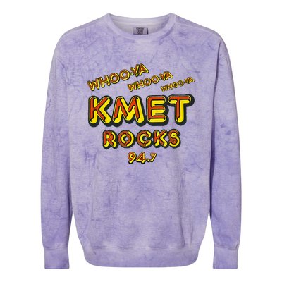 Kmet Radio Los Angeles Valley Retro Vintage Colorblast Crewneck Sweatshirt