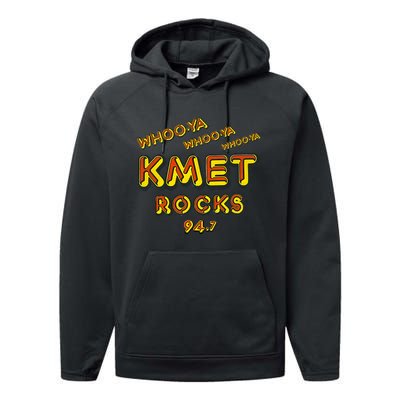 Kmet Radio Los Angeles Valley Retro Vintage Performance Fleece Hoodie