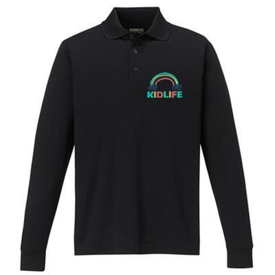 KIDLIFE Rainbow Logo Performance Long Sleeve Polo