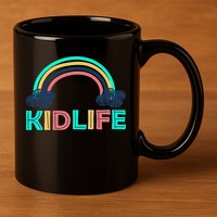 KIDLIFE Rainbow Logo 11oz C Handle Ceramic Mug