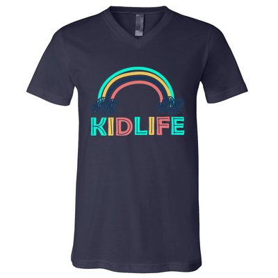 KIDLIFE Rainbow Logo V-Neck T-Shirt