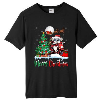 Koala Riding Motorcycle Xmas Santa Hat Merry Christmas Koala Gift Tall Fusion ChromaSoft Performance T-Shirt