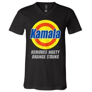 Kamala Removes Nasty Orange Stains Democrat President 2024 V-Neck T-Shirt