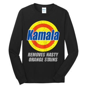 Kamala Removes Nasty Orange Stains Democrat President 2024 Tall Long Sleeve T-Shirt