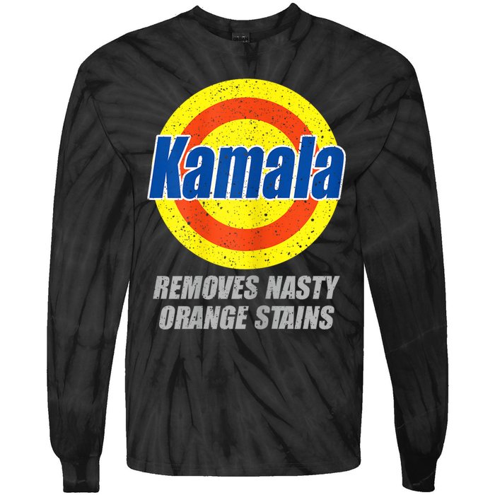 Kamala Removes Nasty Orange Stains Democrat President 2024 Tie-Dye Long Sleeve Shirt