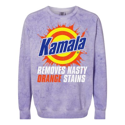 Kamala Removes Nasty Orange Stains Kamala Harris Funny 2024 Colorblast Crewneck Sweatshirt