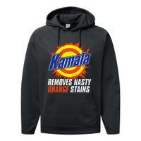 Kamala Removes Nasty Orange Stains Kamala Harris Funny 2024 Performance Fleece Hoodie