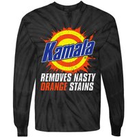 Kamala Removes Nasty Orange Stains Kamala Harris Funny 2024 Tie-Dye Long Sleeve Shirt