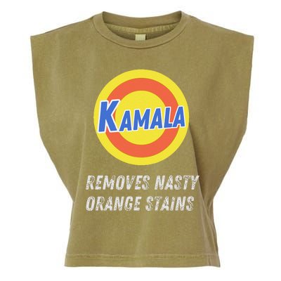 Kamala Removes Nasty Orange Stains Funny 2024 Political Garment-Dyed Women's Muscle Tee