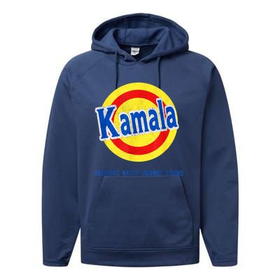 Kamala Removes Nasty Orange Stains Funny Performance Fleece Hoodie