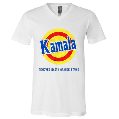 Kamala Removes Nasty Orange Stains Funny V-Neck T-Shirt