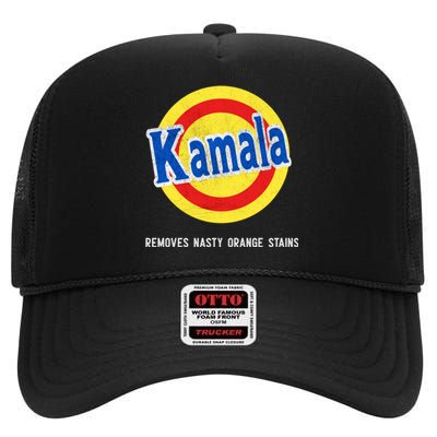 Kamala Removes Nasty Orange Stains Funny High Crown Mesh Back Trucker Hat