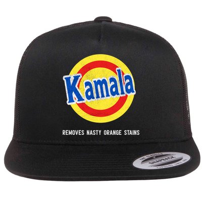 Kamala Removes Nasty Orange Stains Funny Flat Bill Trucker Hat