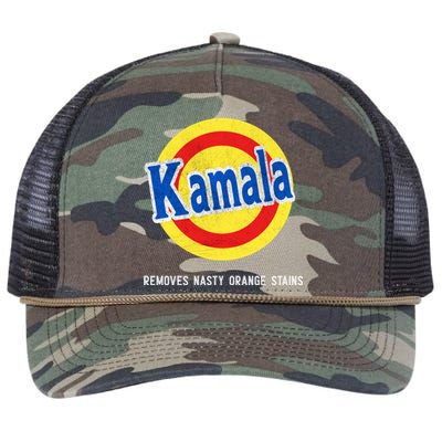 Kamala Removes Nasty Orange Stains Funny Retro Rope Trucker Hat Cap