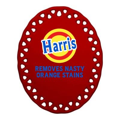 Kamala Removes Nasty Orange Stains Funny Ceramic Oval Ornament