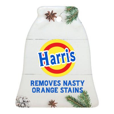 Kamala Removes Nasty Orange Stains Funny Ceramic Bell Ornament