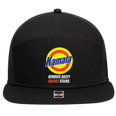 Kamala Removes Nasty Orange Stains 7 Panel Mesh Trucker Snapback Hat