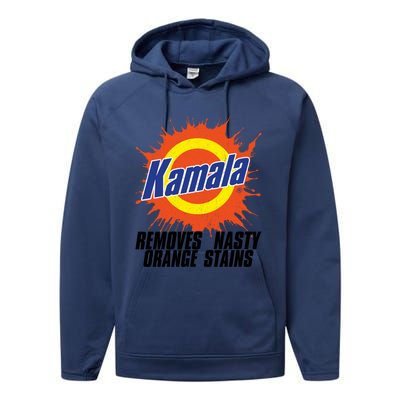 Kamala Removes Nasty Orange Stains Meaningful Gift Performance Fleece Hoodie