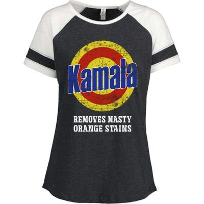 Kamala Removes Nasty Orange Stains Enza Ladies Jersey Colorblock Tee