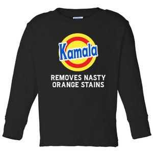 Kamala Removes Nasty Orange Stains Toddler Long Sleeve Shirt