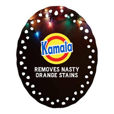 Kamala Removes Nasty Orange Stains Ceramic Oval Ornament