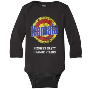 Kamala Removes Nasty Orange Stains Anti Trump 2024 Vote Baby Long Sleeve Bodysuit