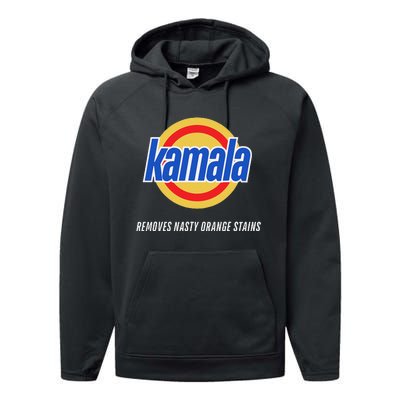 Kamala Removes Nasty Orange Stains Funny Performance Fleece Hoodie