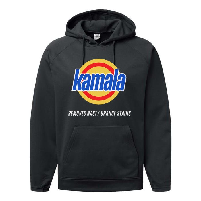 Kamala Removes Nasty Orange Stains Funny Performance Fleece Hoodie