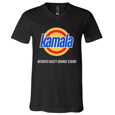 Kamala Removes Nasty Orange Stains Funny V-Neck T-Shirt