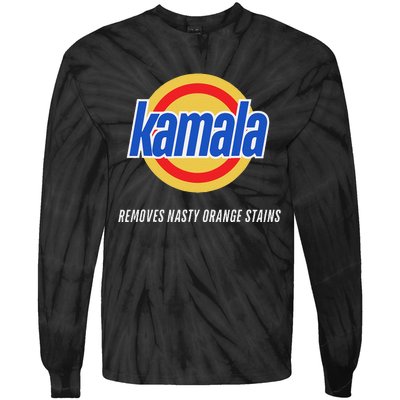 Kamala Removes Nasty Orange Stains Funny Tie-Dye Long Sleeve Shirt