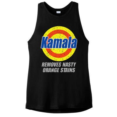 Kamala Removes Nasty Orange Stains Democrat President 2024 Gift Ladies PosiCharge Tri-Blend Wicking Tank