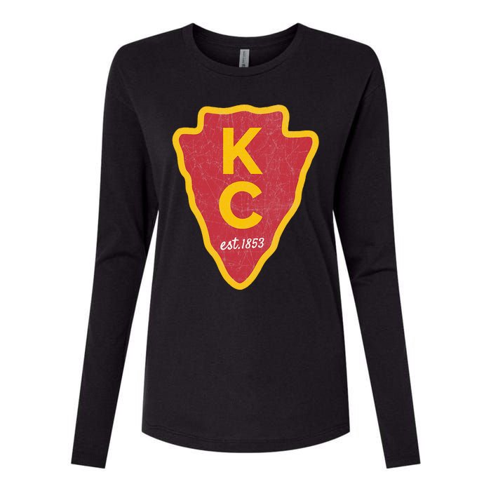 Kc Red Original Red Kansas City Womens Cotton Relaxed Long Sleeve T-Shirt